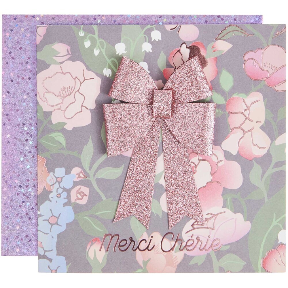 3D-Grußkarte Schleife Mon Coeur 14 x 14 cm FSC MIX