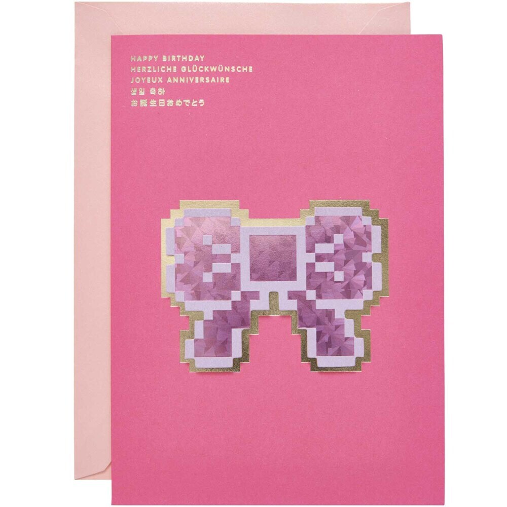 3D-Kartenset La Vie en Rose Pixel Bow DIN A5FSC MIX