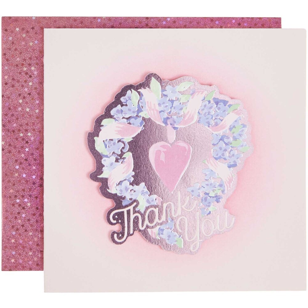 3D-Grußkarte La Vie en Rose Thank You 14 x 14 cm FSC MIX