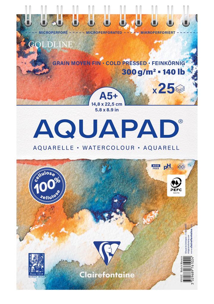 Aquapad Spiralblock Aquarell A5+ 148x225cm 300g 25 Blatt