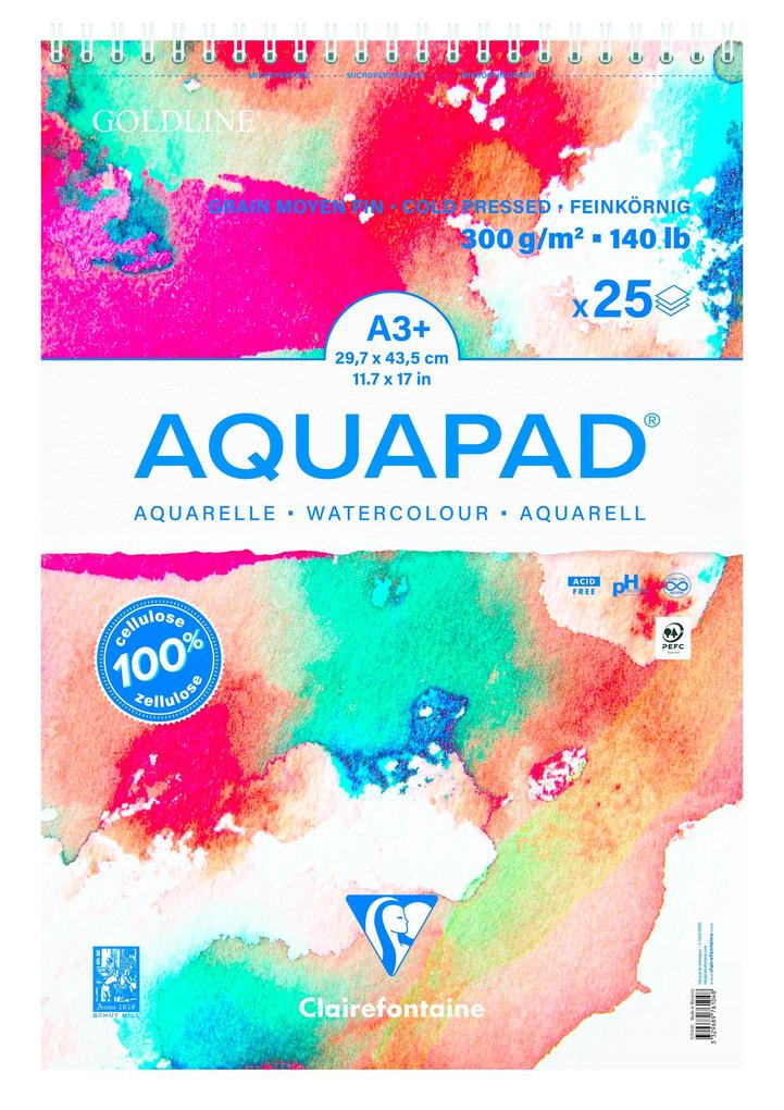 Aquapad Spiralblock Aquarell A3+ 297x435cm 300g 25 Blatt