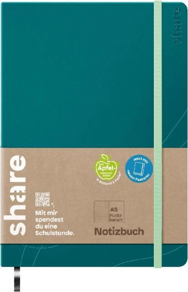 edding Share Notizbuch A5 punktkariert petrol
