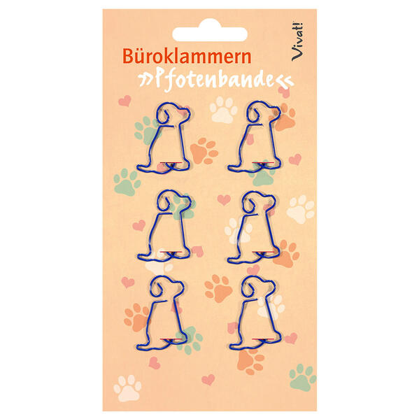 6er-Set Büroklammern 'Pfotenbande'