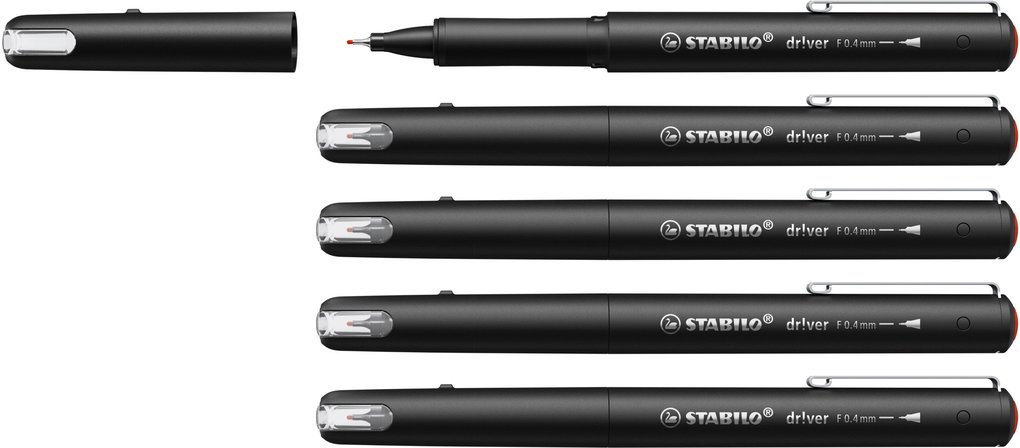 STABILO Premium-Fineliner dr!ver 5er Set rot