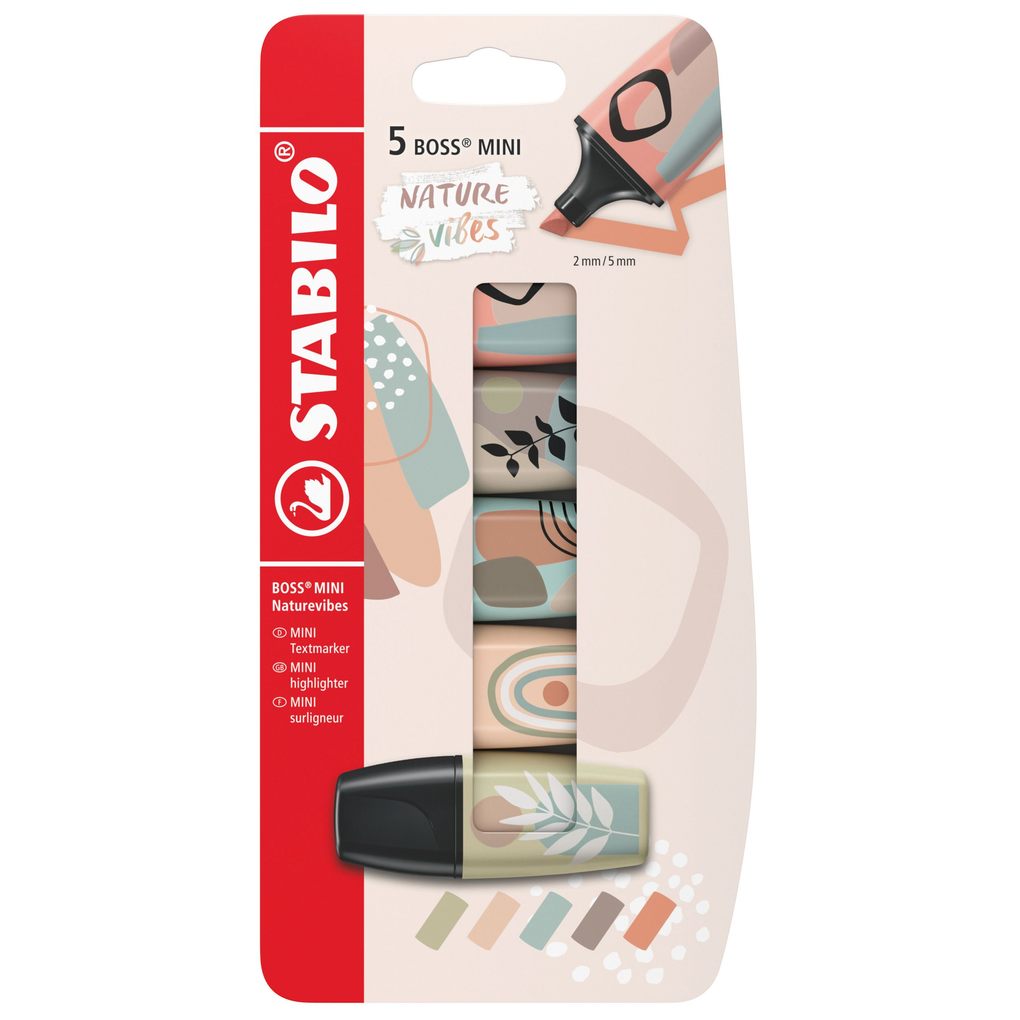 STABILO Textmarker BOSS MINI Naturevibes 5er Set 5 Farben