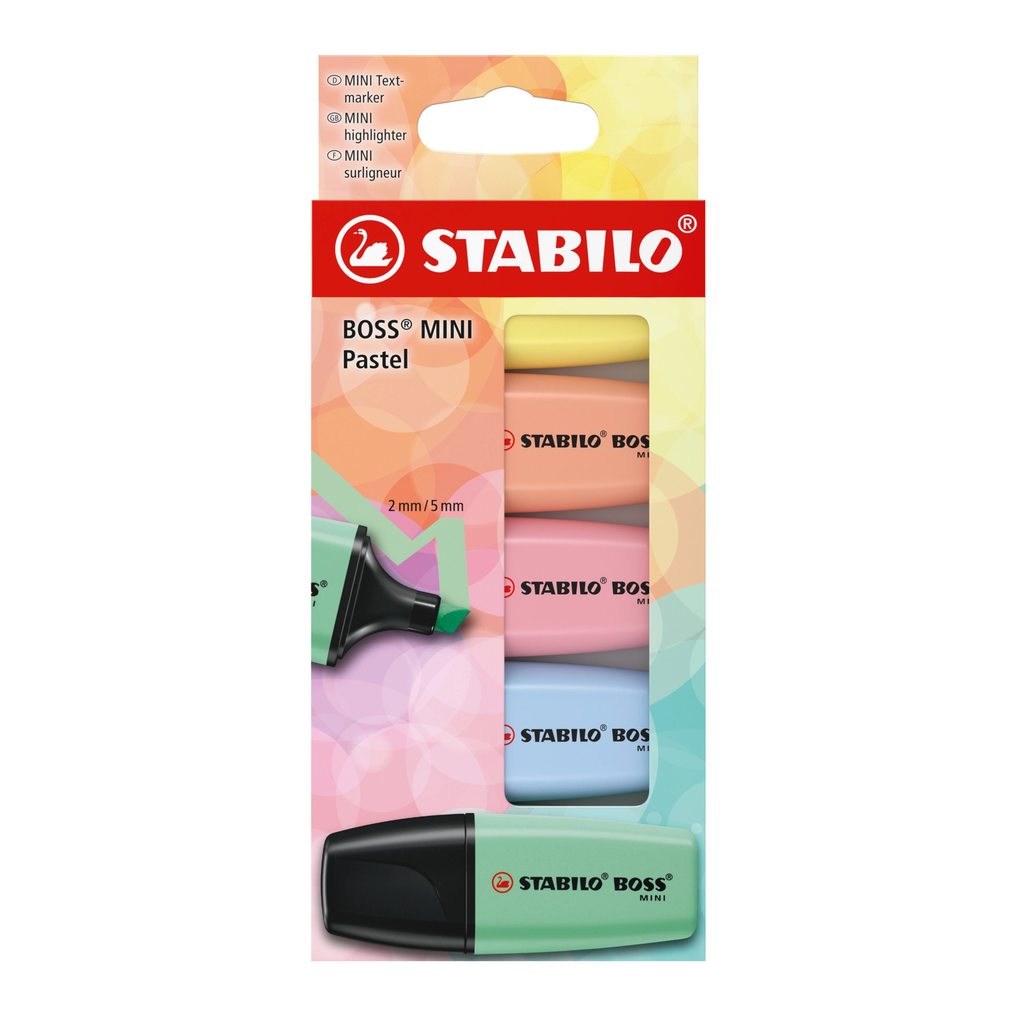 STABILO Textmarker BOSS MINI Pastel 5er Set 5 Farben 5 Farben