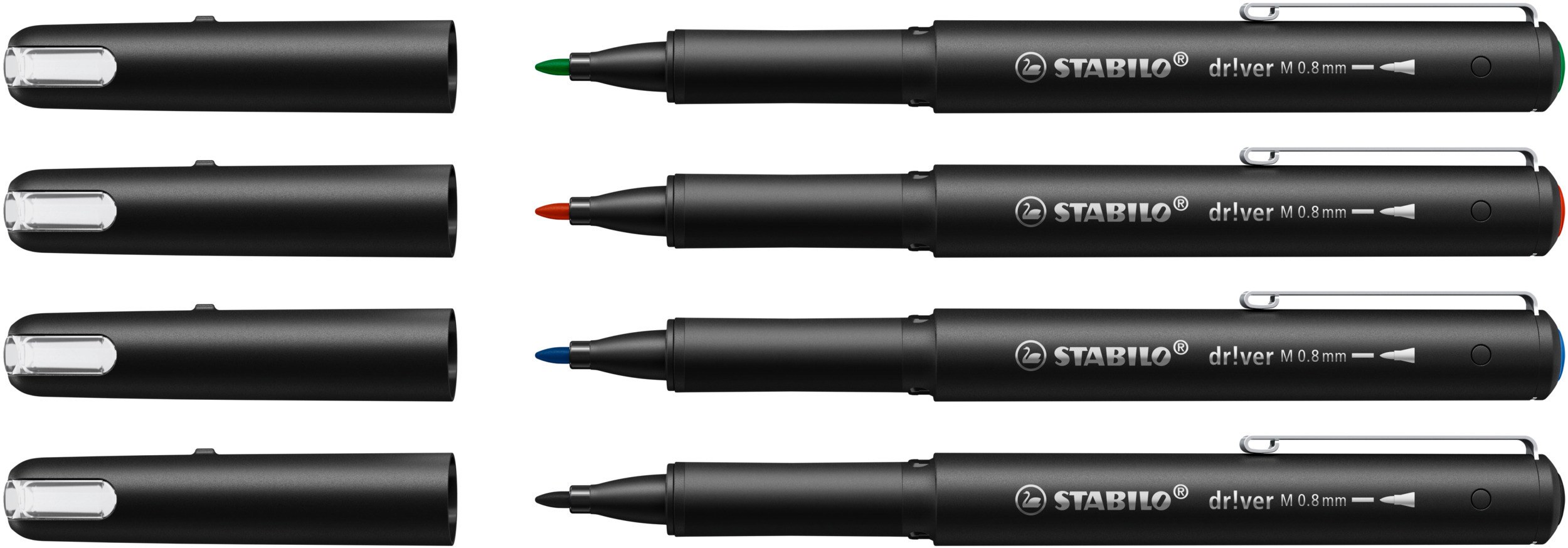 STABILO Premium-Filzschreiber dr!ver 5er Set schwarz