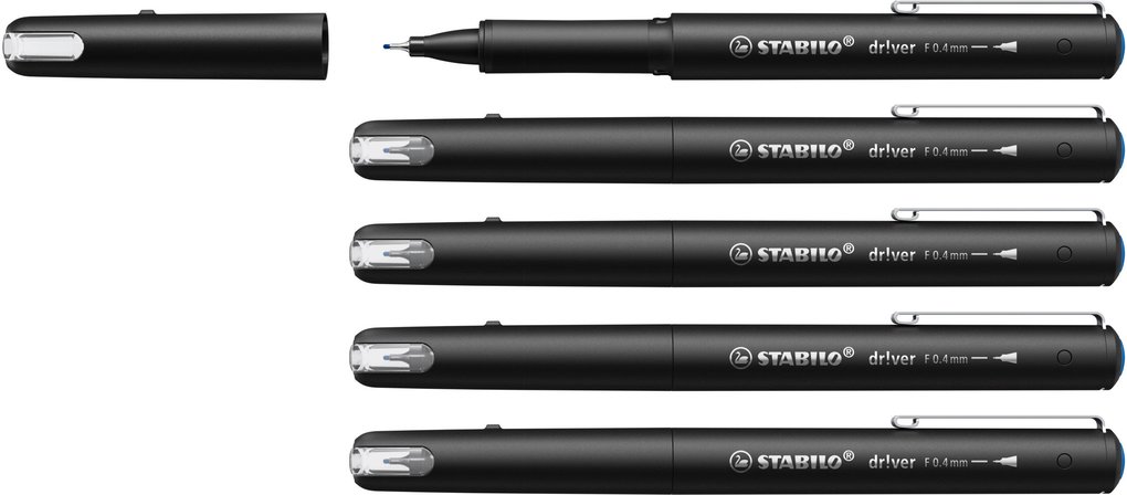 Stabilo Premium-Fineliner Dr!ver 5er Set Blau