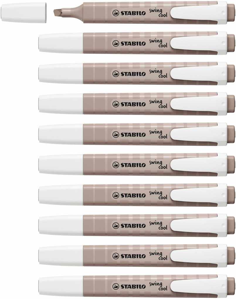 STABILO Textmarker swing cool NatureCOLORS 10er Set warmgrau