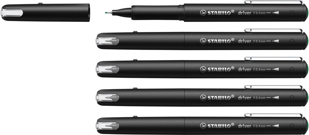 STABILO Premium-Fineliner dr!ver 5er Set grün