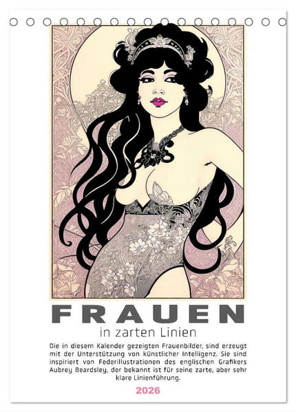 Frauen in zarten Linien (Tischkalender 2026 DIN A5 hoch) CALVENDO Monatskalender