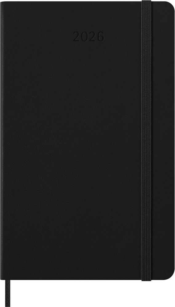Moleskine 12 Monate Pro Wochen Notizkalender 2026 Pro Large/A5 1 Wo = 2 Seiten vertikal Spalten für Notizen fester Einband Schwarz