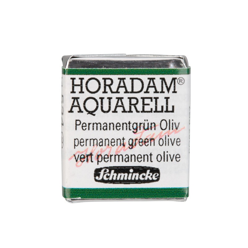 Schmincke Horadam Aquarell 1/2 Näpfchen Permanentgrün Oliv