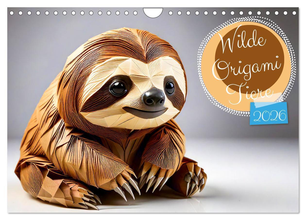 Wilde Origami Tiere (Wandkalender 2026 DIN A4 quer) CALVENDO Monatskalender