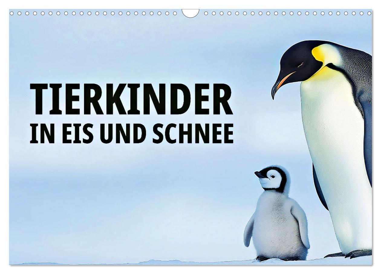 Tierkinder in Eis und Schnee (Wandkalender 2026 DIN A3 quer) CALVENDO Monatskalender