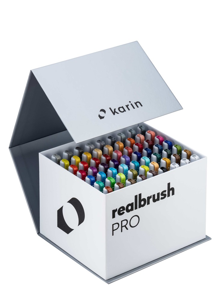 KARIN Marker Realbrush PRO Mega Box 60 Farben + 3 Blender