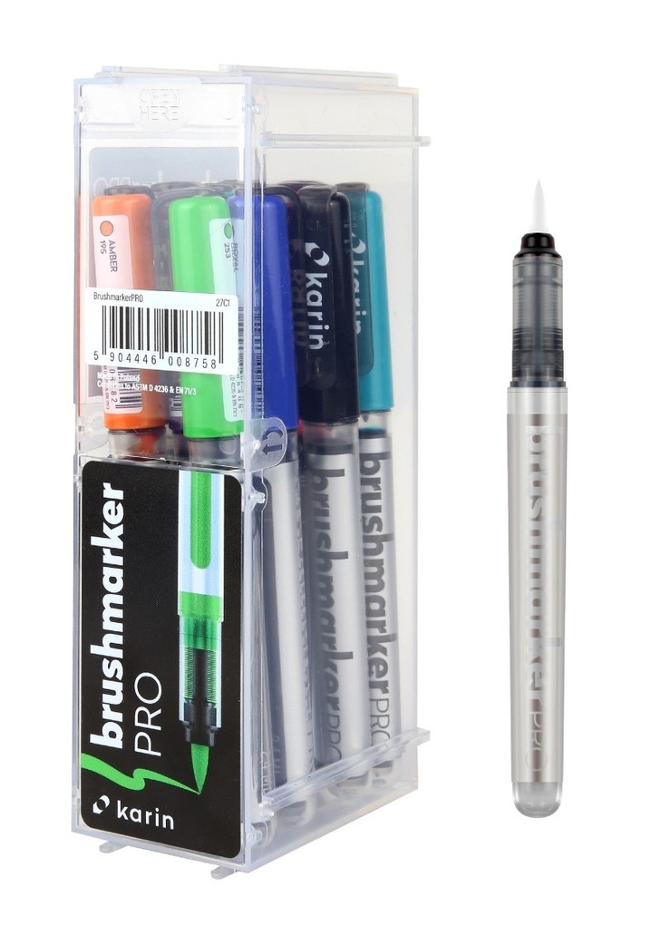 KARIN Marker Brushmarker PRO Basic Colours + blender 12 Farben