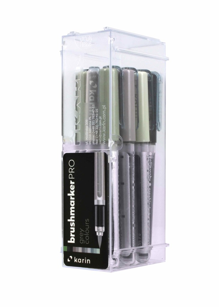 KARIN Marker Brushmarker PRO Gray Colours 12 Farben