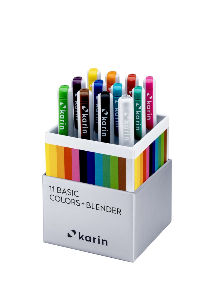 KARIN Marker Realbrush PRO Basic Colors 12er Pinsel Set + Blender