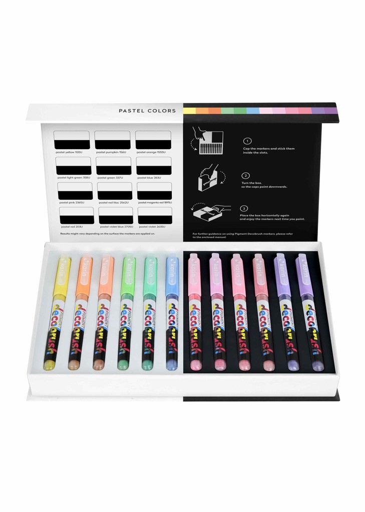 KARIN Marker PIGMENT decobrush Pastel Colors Collection 12er Set