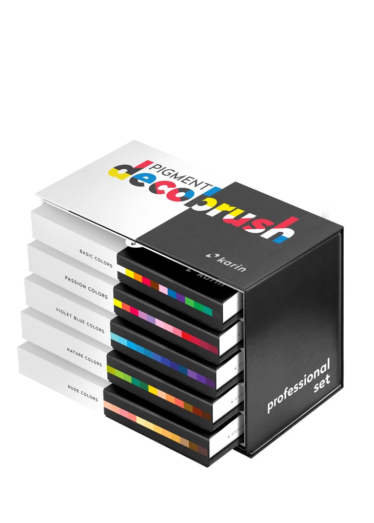 KARIN Marker PIGMENT decobrush PROFESSIONAL 60er Set