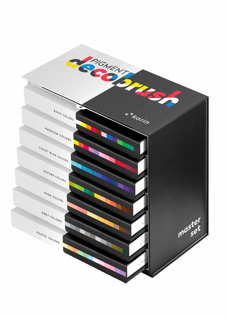 KARIN Marker PIGMENT decobrush MASTER 84er Set