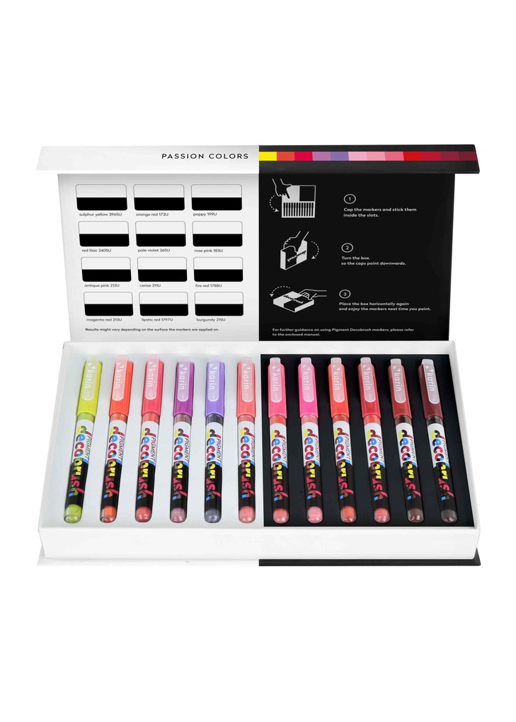 KARIN Marker PIGMENT decobrush Passion Colors Collection 12er Set