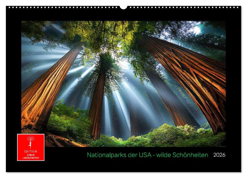 Nationalparks der USA - wilde Schönheiten (Wandkalender 2026 DIN A2 quer) CALVENDO Monatskalender