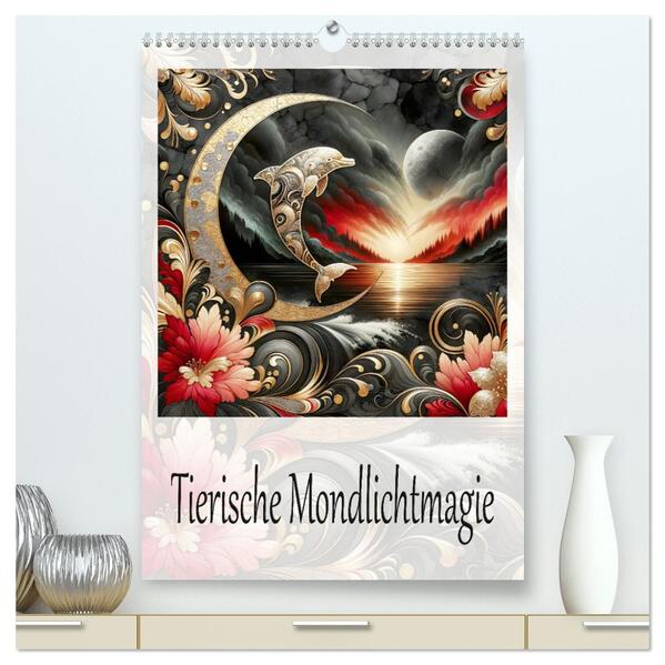 Tierische Mondlichtmagie (hochwertiger Premium Wandkalender 2026 DIN A2 hoch) Kunstdruck in Hochglanz