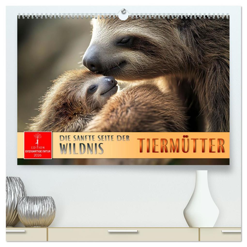 Tiermütter - die sanfte Seite der Wildnis (hochwertiger Premium Wandkalender 2026 DIN A2 quer) Kunstdruck in Hochglanz
