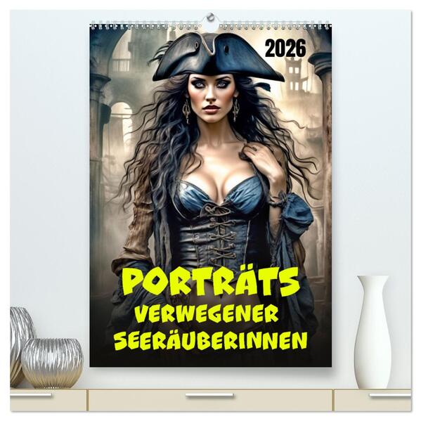 Porträts verwegener Seeräuberinnen (hochwertiger Premium Wandkalender 2026 DIN A2 hoch) Kunstdruck in Hochglanz