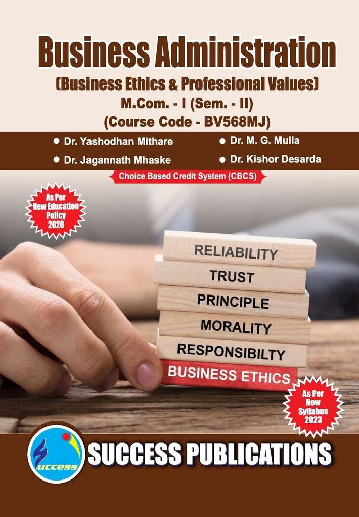 Business Ethics & Professional ValueFirst Year M.ComSem-II-English