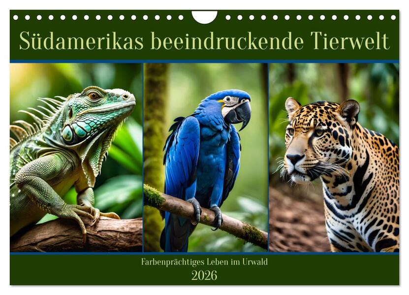 Südamerikas beeindruckende Tierwelt (Wandkalender 2026 DIN A4 quer) CALVENDO Monatskalender