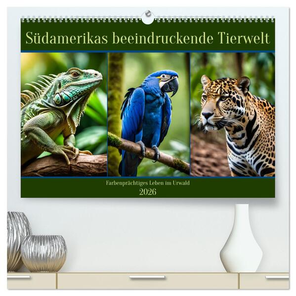 Südamerikas beeindruckende Tierwelt (hochwertiger Premium Wandkalender 2026 DIN A2 quer) Kunstdruck in Hochglanz