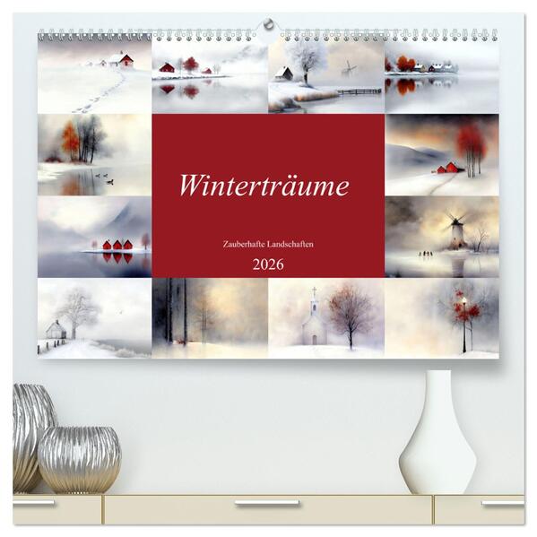 Winterträume - Zauberhafte Landschaften (hochwertiger Premium Wandkalender 2026 DIN A2 quer) Kunstdruck in Hochglanz