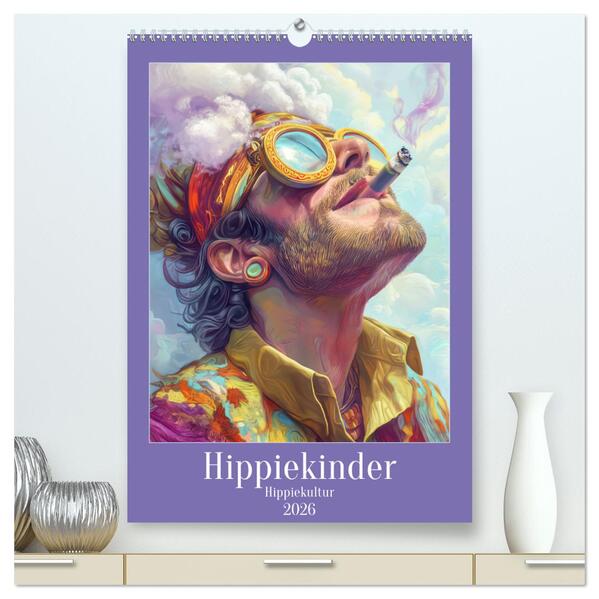 Hippiekinder - Hippiekultur (hochwertiger Premium Wandkalender 2026 DIN A2 hoch) Kunstdruck in Hochglanz