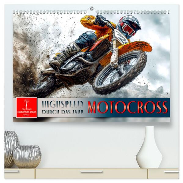 Motocross - Highspeed durch das Jahr (hochwertiger Premium Wandkalender 2026 DIN A2 quer) Kunstdruck in Hochglanz