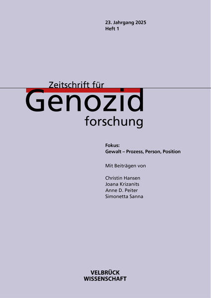 Zeitschrift für Genozidforschung 23. Jahrgang 2025 Heft 1