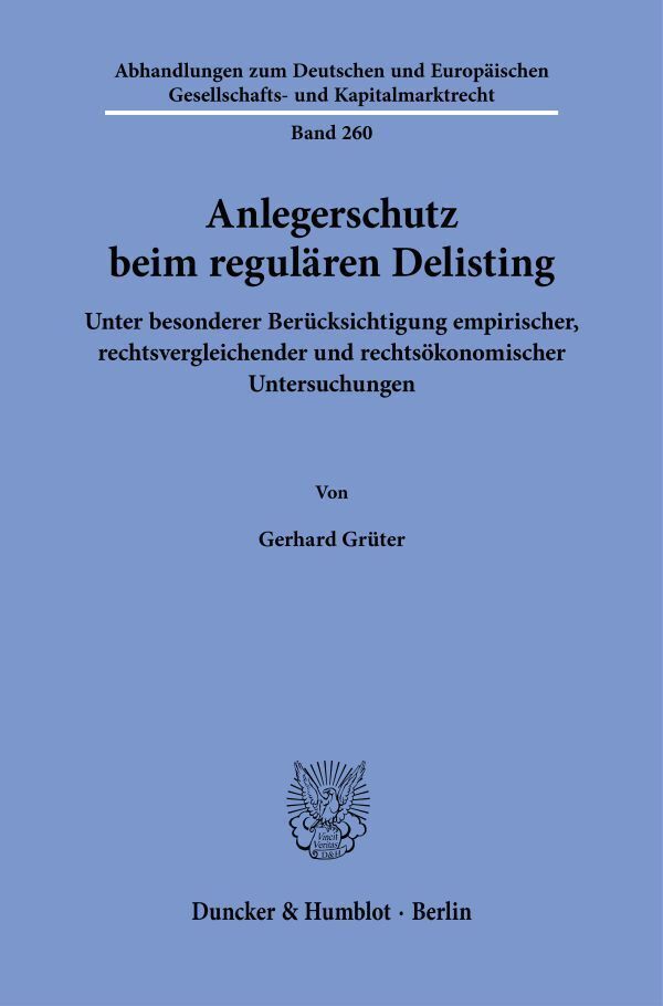 Anlegerschutz beim regulären Delisting