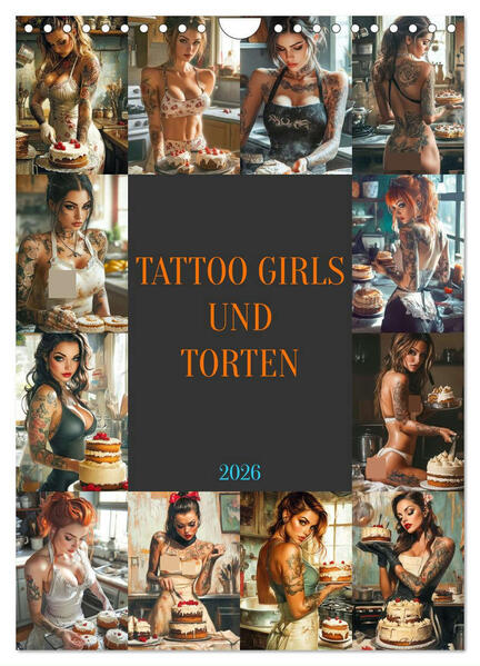 Tattoo Girls und Torten (Wandkalender 2026 DIN A4 hoch) CALVENDO Monatskalender