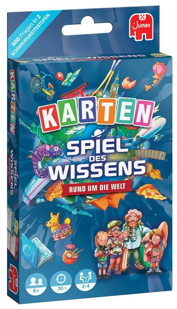 Jumbo Spiele - Spiel des Wissens - Kartenspiel Rund um die Welt Euro Hook