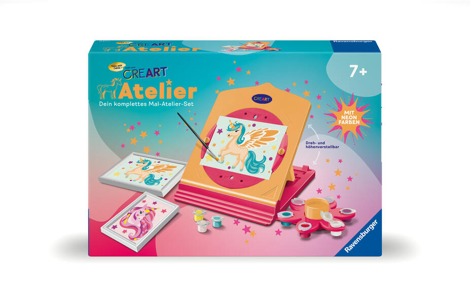 CreArt Malen nach Zahlen Kinder - Neon Atelier Einhorn