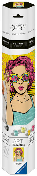 CreArt Malen nach Zahlen Canvas Leinwand - PopArt Lady in Pink