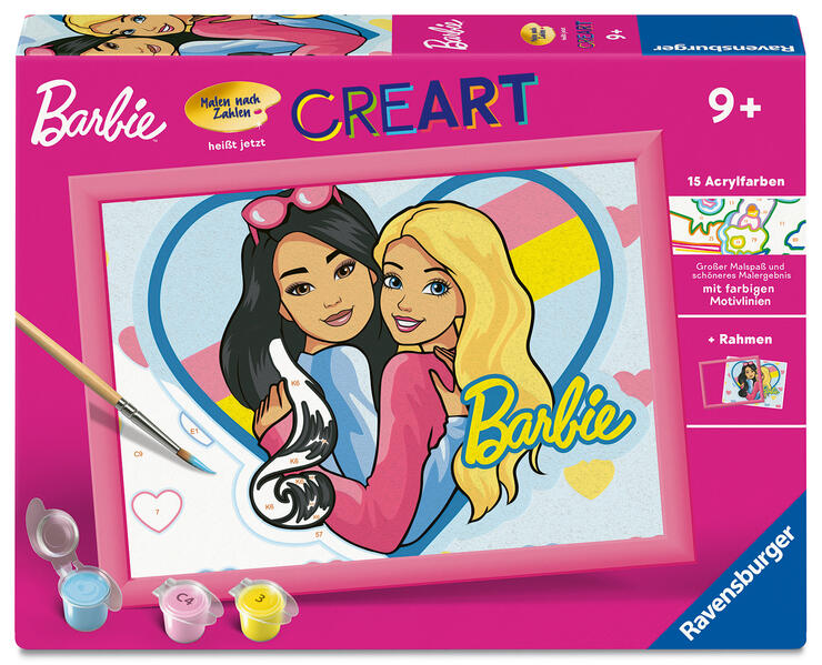 CreArt Malen nach Zahlen Kinder Barbie-Duo