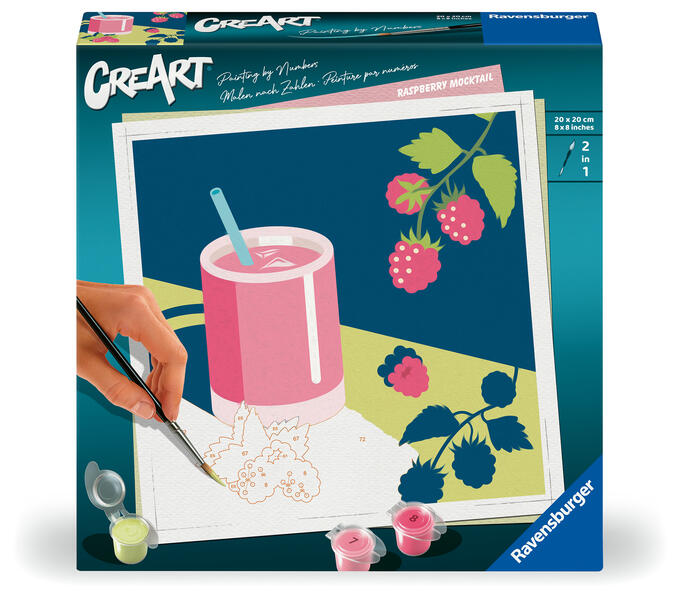 CreArt Malen nach Zahlen Adults Trend - Mocktail Himbeere
