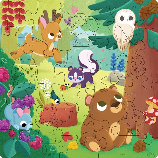 Kinderpuzzle 22 Teile - Fröhliche Waldfreunde