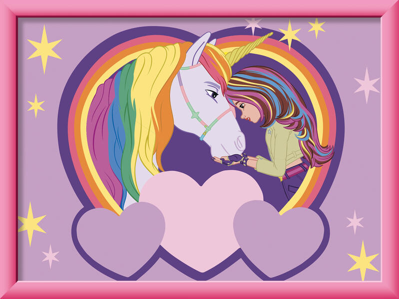 CreArt Malen nach Zahlen Kinder Unicorn Academy - Sophia & Wildstar