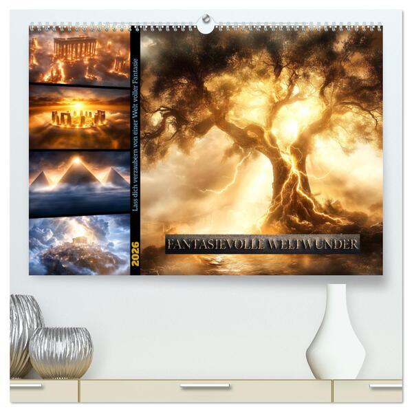 Fantasievolle Weltwunder (hochwertiger Premium Wandkalender 2026 DIN A2 quer) Kunstdruck in Hochglanz