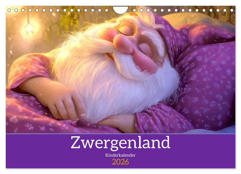 Zwergenland - Kinderkalender (Wandkalender 2026 DIN A4 quer) CALVENDO Monatskalender
