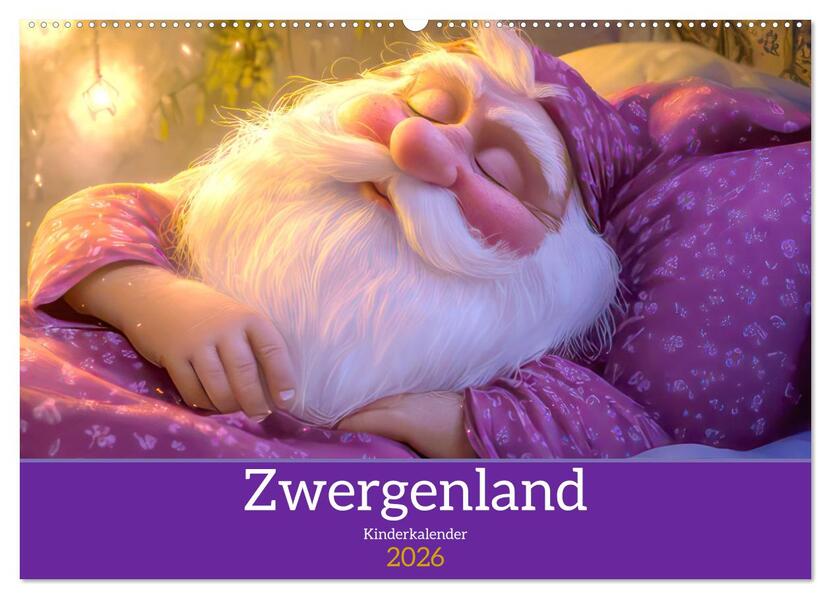 Zwergenland - Kinderkalender (Wandkalender 2026 DIN A2 quer) CALVENDO Monatskalender